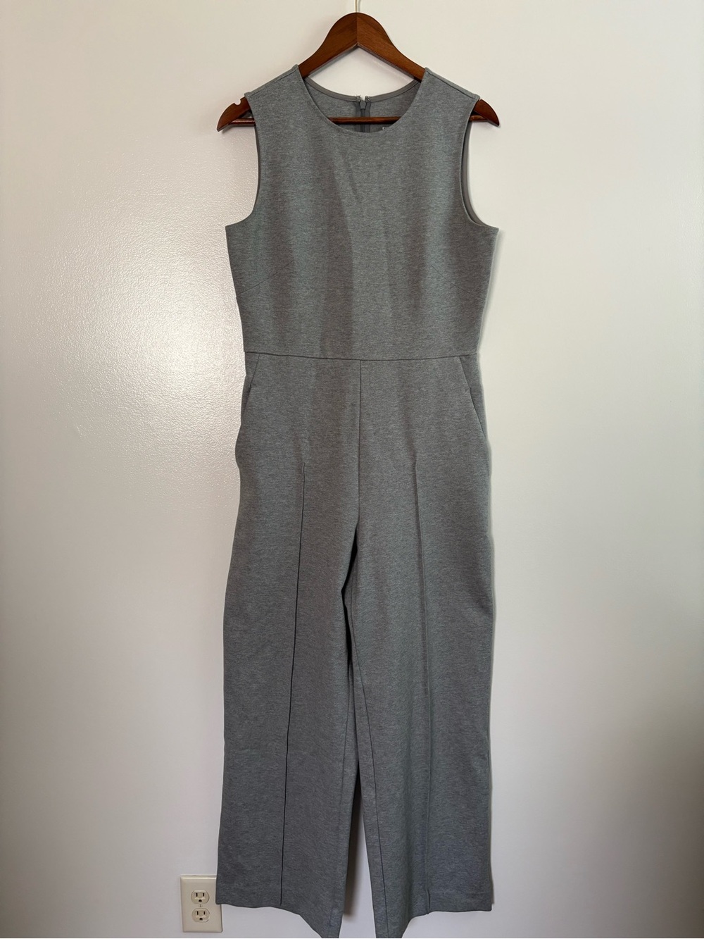 Everlane Gray Sleeveless Knit Jumpsuit